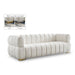 Gwen Cream Velvet Sofa - 670Cream-S - Vega Furniture