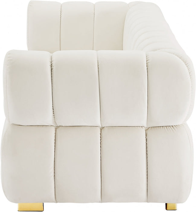 Gwen Cream Velvet Sofa - 670Cream-S - Vega Furniture