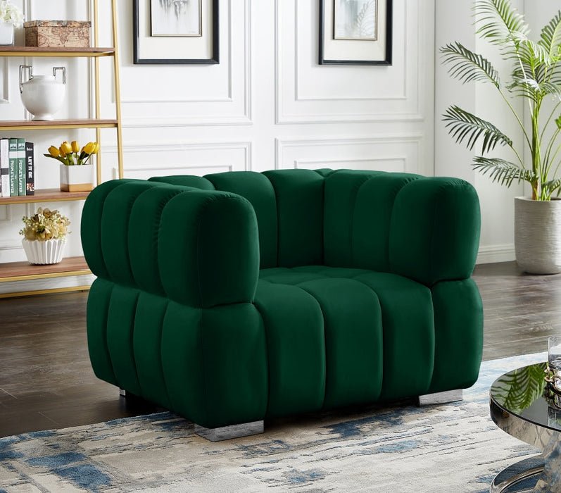 Gwen Green Velvet Chair - 670Green-C - Vega Furniture