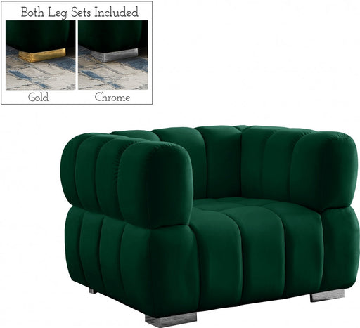 Gwen Green Velvet Chair - 670Green-C - Vega Furniture