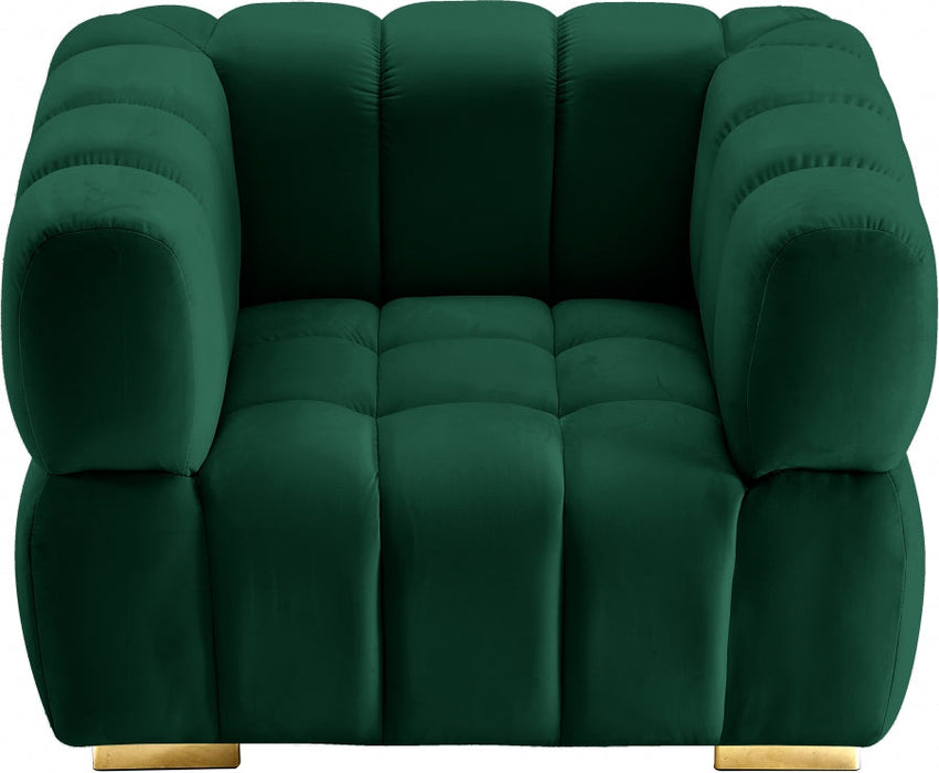 Gwen Green Velvet Chair - 670Green-C - Vega Furniture