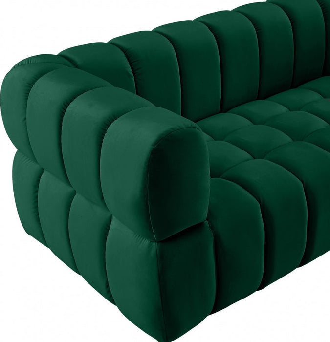 Gwen Green Velvet Loveseat - 670Green-L - Vega Furniture