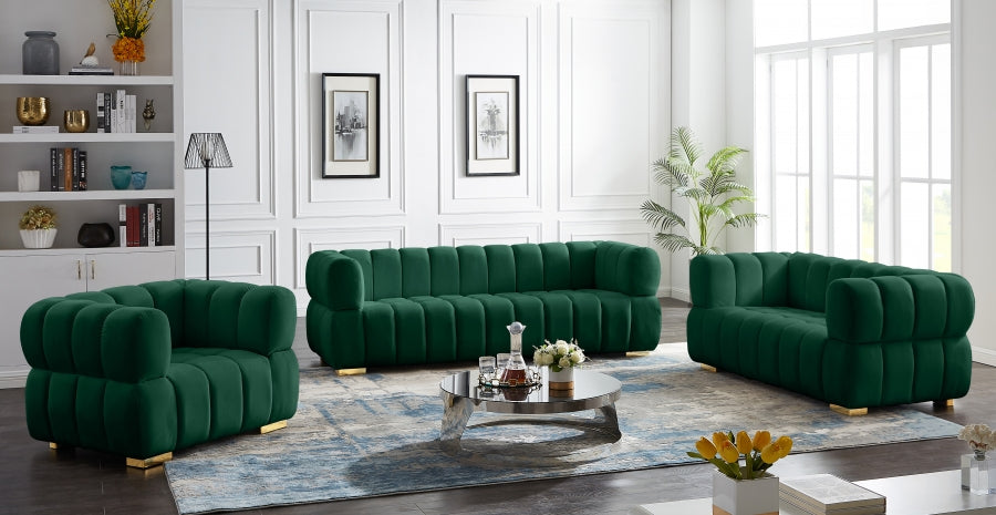 Gwen Green Velvet Loveseat - 670Green-L - Vega Furniture