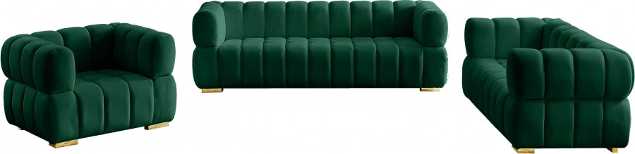 Gwen Green Velvet Loveseat - 670Green-L - Vega Furniture