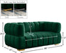 Gwen Green Velvet Loveseat - 670Green-L - Vega Furniture