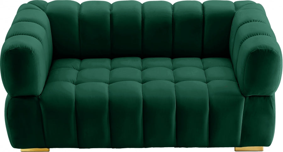 Gwen Green Velvet Loveseat - 670Green-L - Vega Furniture