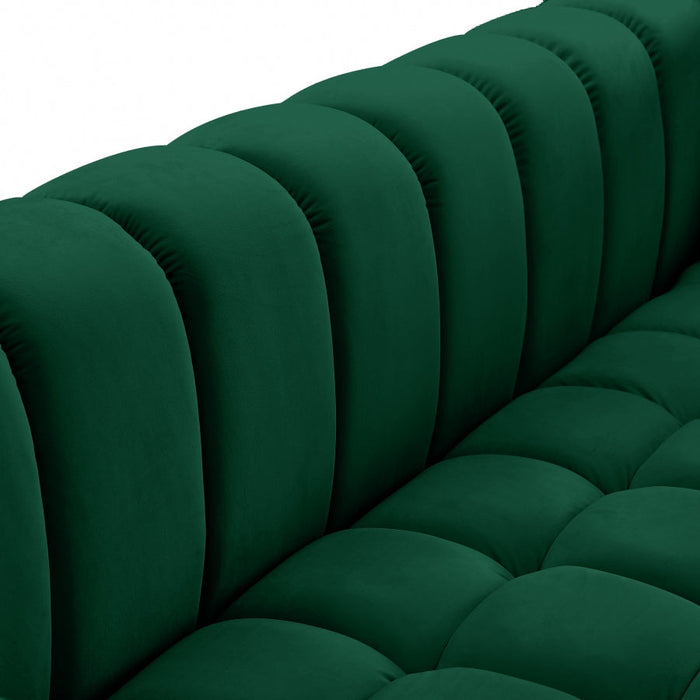 Gwen Green Velvet Loveseat - 670Green-L - Vega Furniture