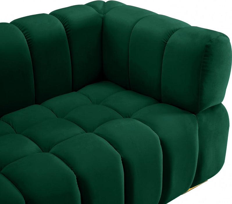 Gwen Green Velvet Loveseat - 670Green-L - Vega Furniture