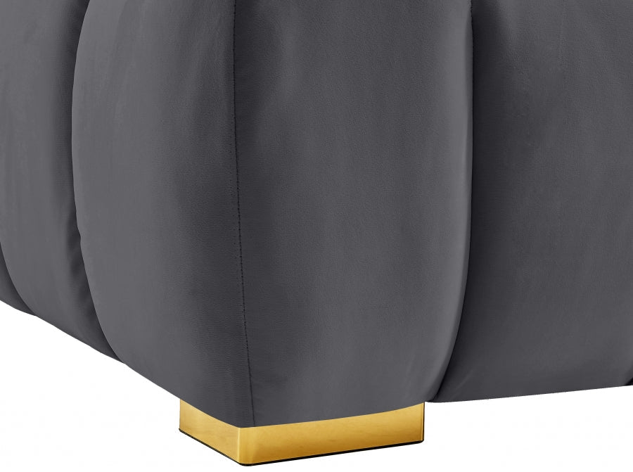 Gwen Grey Velvet Chair - 670Grey-C - Vega Furniture