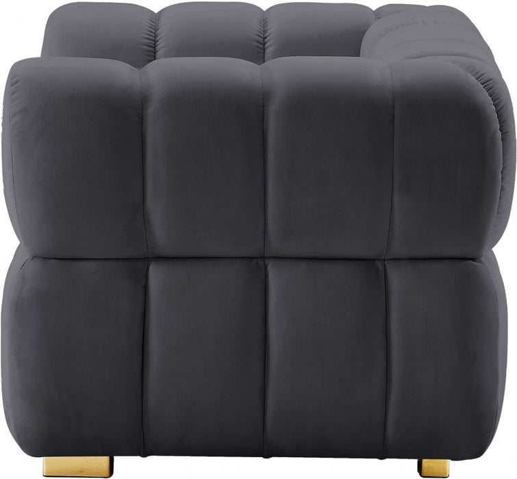 Gwen Grey Velvet Chair - 670Grey-C - Vega Furniture