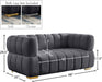 Gwen Grey Velvet Loveseat - 670Grey-L - Vega Furniture