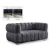 Gwen Grey Velvet Loveseat - 670Grey-L - Vega Furniture