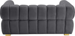 Gwen Grey Velvet Loveseat - 670Grey-L - Vega Furniture