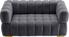 Gwen Grey Velvet Loveseat - 670Grey-L - Vega Furniture