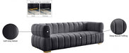 Gwen Grey Velvet Sofa - 670Grey-S - Vega Furniture