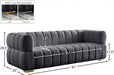 Gwen Grey Velvet Sofa - 670Grey-S - Vega Furniture