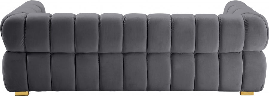 Gwen Grey Velvet Sofa - 670Grey-S - Vega Furniture