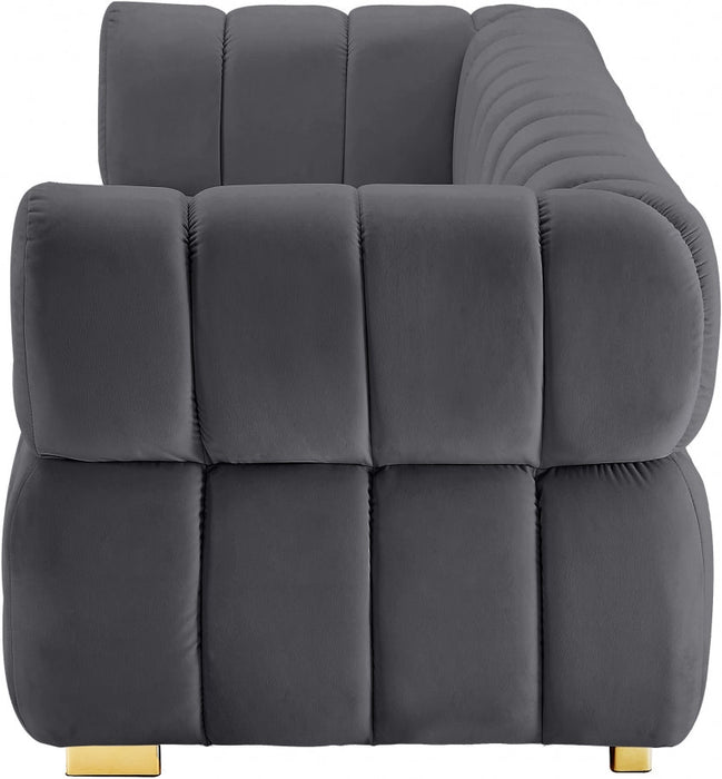 Gwen Grey Velvet Sofa - 670Grey-S - Vega Furniture