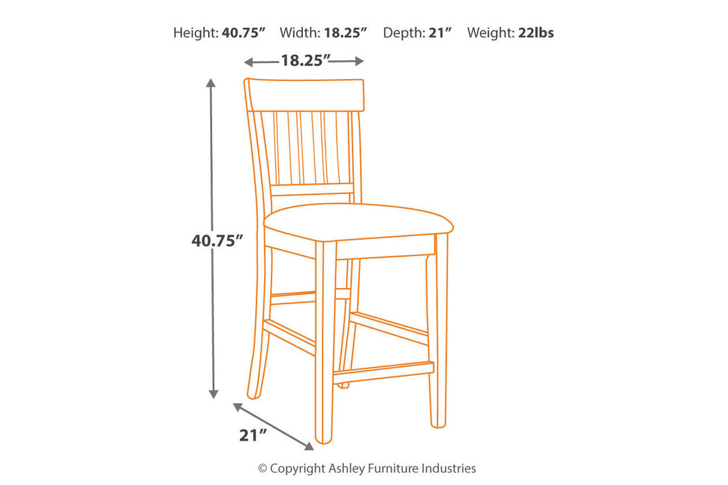 Haddigan Dark Brown Counter Height Barstool, Set of 2 - D596-124 - Vega Furniture