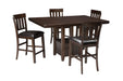 Haddigan Dark Brown Counter Height Dining Extension Table - D596-42 - Vega Furniture
