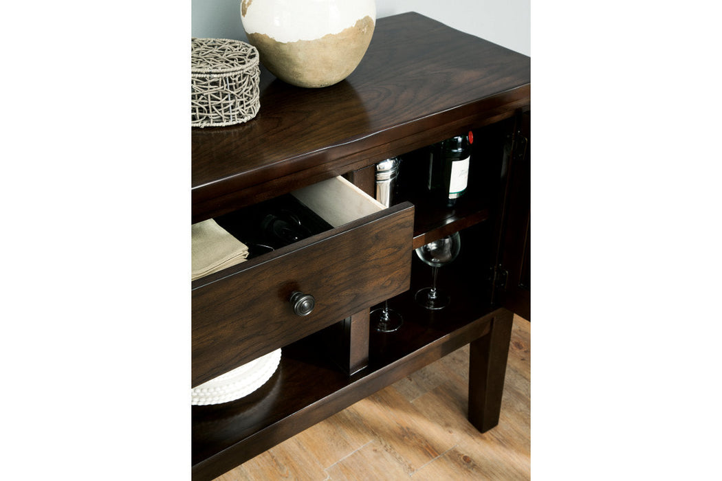 Haddigan Dark Brown Dining Server - D596-60 - Vega Furniture