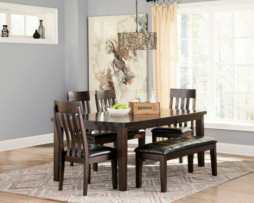 Haddigan Dark Brown Extendable Dining Set - SET | D596-35 | D596-01(2) - Vega Furniture