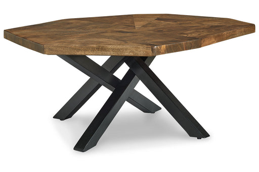 Haileeton Brown/Black Coffee Table - T806-8 - Vega Furniture