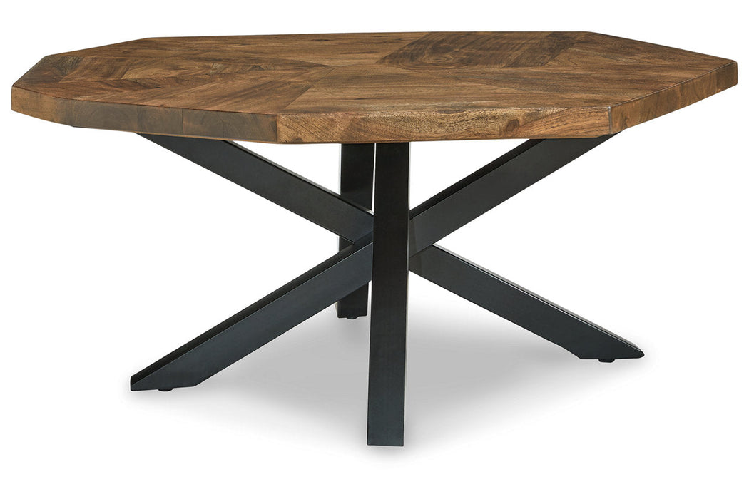 Haileeton Brown/Black Coffee Table - T806-8 - Vega Furniture