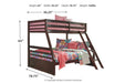 Halanton Dark Brown Twin over Full Bunk Bed - SET | B328-58P | B328-58R - Vega Furniture