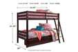 Halanton Dark Brown Twin over Twin Bunk Bed with 1 Large Storage Drawer - SET | B328-50 | B328-59 - Vega Furniture