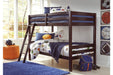 Halanton Dark Brown Twin over Twin Bunk Bed with Ladder - B328-59 - Vega Furniture