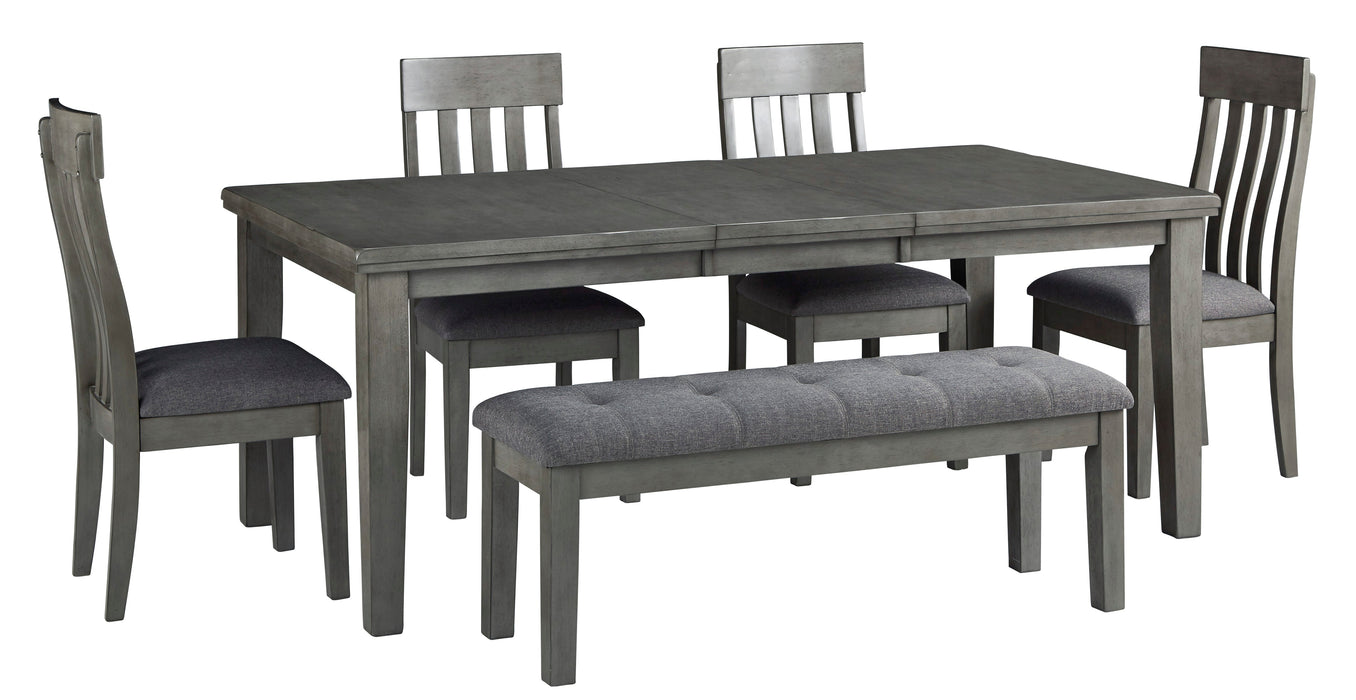 Hallanden Gray Extendable Dining Set - SET | D589-35 | D589-01(3) - Vega Furniture