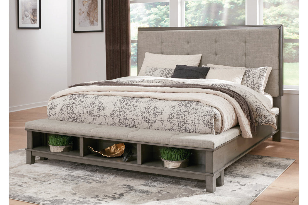 Hallanden Gray King Panel Bed with Storage - SET | B649-56 | B649-58 | B649-97 - Vega Furniture