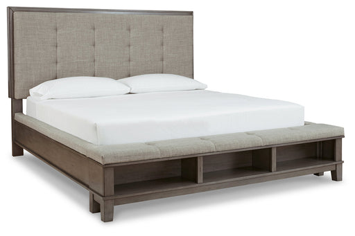 Hallanden Gray King Panel Bed with Storage - SET | B649-56 | B649-58 | B649-97 - Vega Furniture