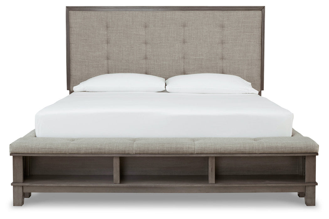 Hallanden Gray King Panel Bed with Storage - SET | B649-56 | B649-58 | B649-97 - Vega Furniture