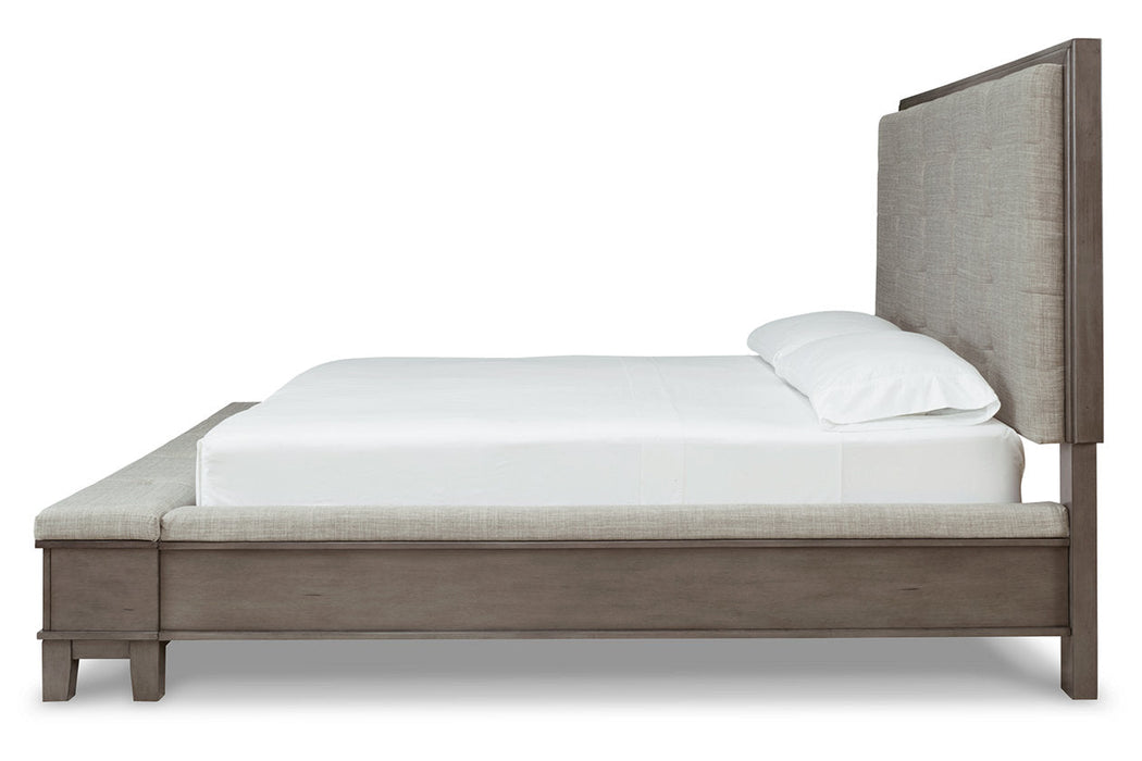 Hallanden Gray King Panel Bed with Storage - SET | B649-56 | B649-58 | B649-97 - Vega Furniture