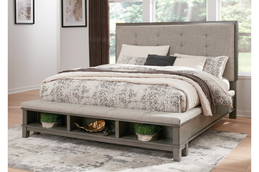 Hallanden Gray Queen Panel Bed with Storage - SET | B649-54 | B649-57 | B649-96 - Vega Furniture