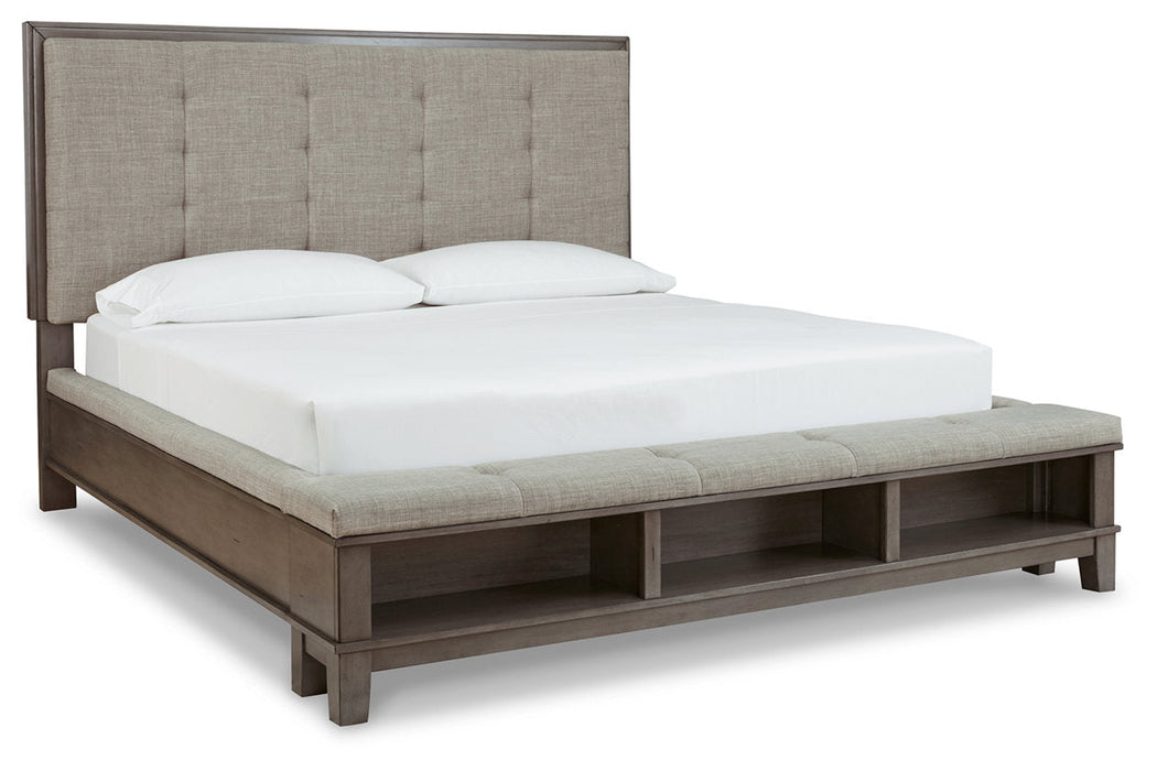 Hallanden Gray Queen Panel Bed with Storage - SET | B649-54 | B649-57 | B649-96 - Vega Furniture