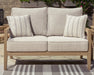 Hallow Creek Driftwood Outdoor Loveseat with Cushion - P560-835 - Vega Furniture