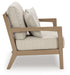 Hallow Creek Driftwood Outdoor Loveseat with Cushion - P560-835 - Vega Furniture