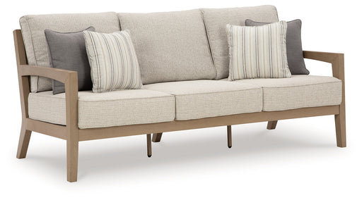 Hallow Creek Driftwood Outdoor Sofa with Cushion - P560-838 - Vega Furniture