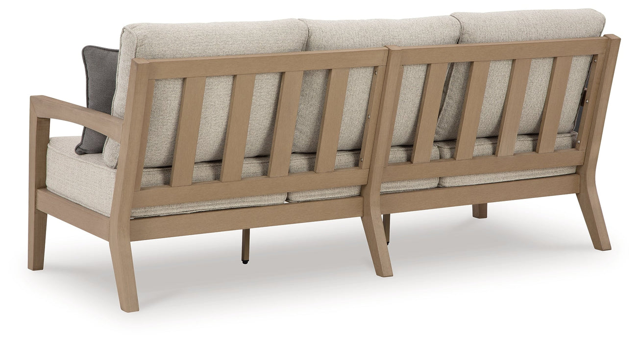 Hallow Creek Driftwood Outdoor Sofa with Cushion - P560-838 - Vega Furniture