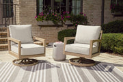 Hallow Creek Driftwood Outdoor Swivel Lounge with Cushion - P560-821 - Vega Furniture