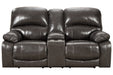 Hallstrung Gray Power Reclining Loveseat with Console - U5240318 - Vega Furniture