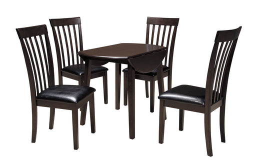 Hammis Dark Brown 5-Piece Drop Leaf Dining Set - SET | D310-15 | D310-01(2) - Vega Furniture