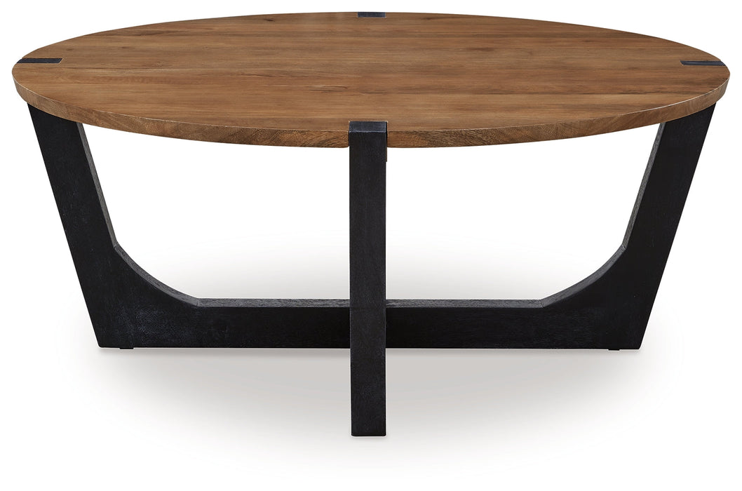 Hanneforth Brown/Black Coffee Table - T726-8 - Vega Furniture