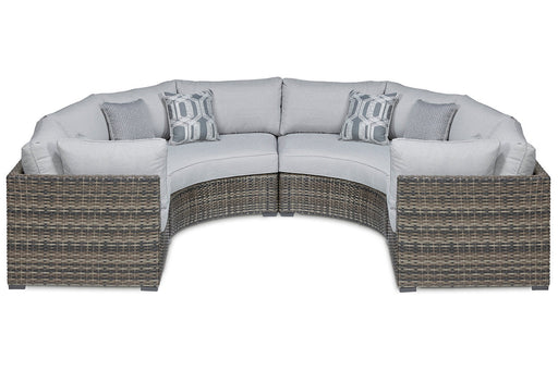 Harbor Court Gray 4-Piece Outdoor Sectional - SET | P459-861(2) | P459-877 - Vega Furniture