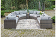 Harbor Court Gray 9-Piece Outdoor Sectional - SET | P459-846 | P459-853(3) | P459-861(2) | P459-877 - Vega Furniture