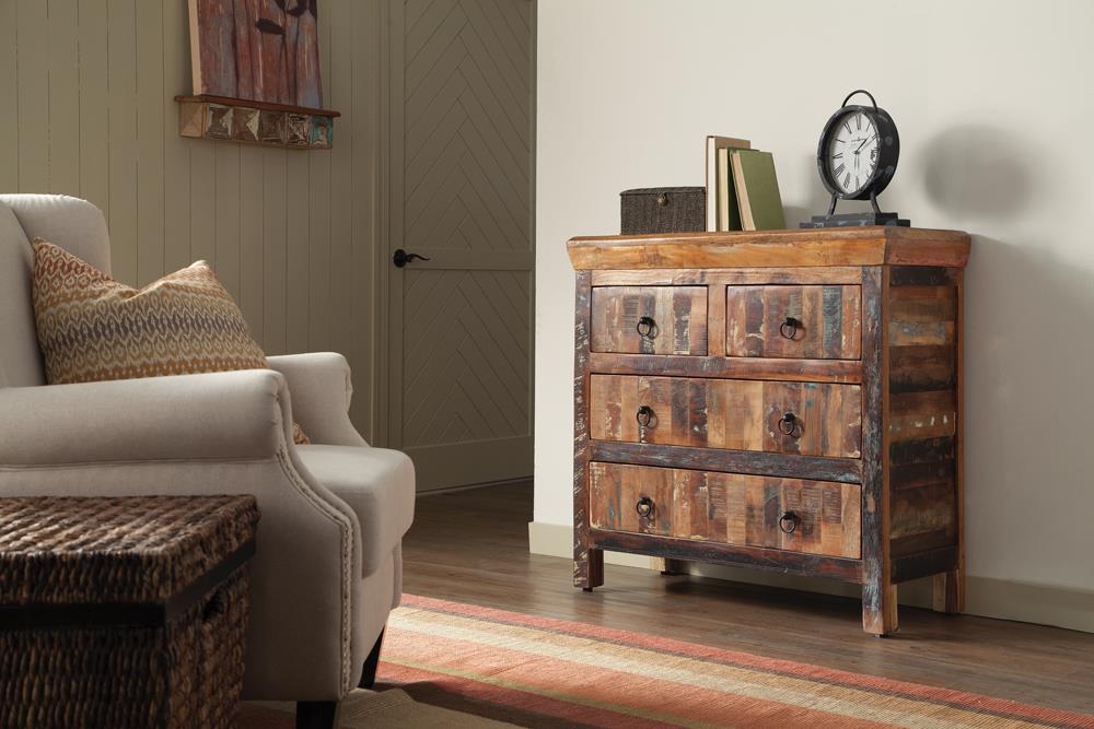 Harper Reclaimed Wood 4-Drawer Accent Cabinet - 950366 - Vega Furniture