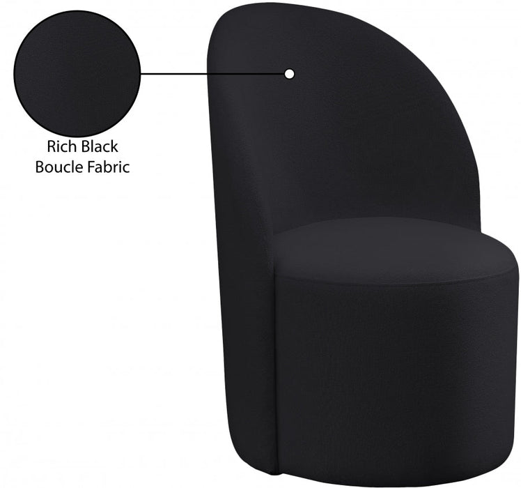 Hautely Black Boucle Fabric Accent | Dining Chair - 528Black - Vega Furniture